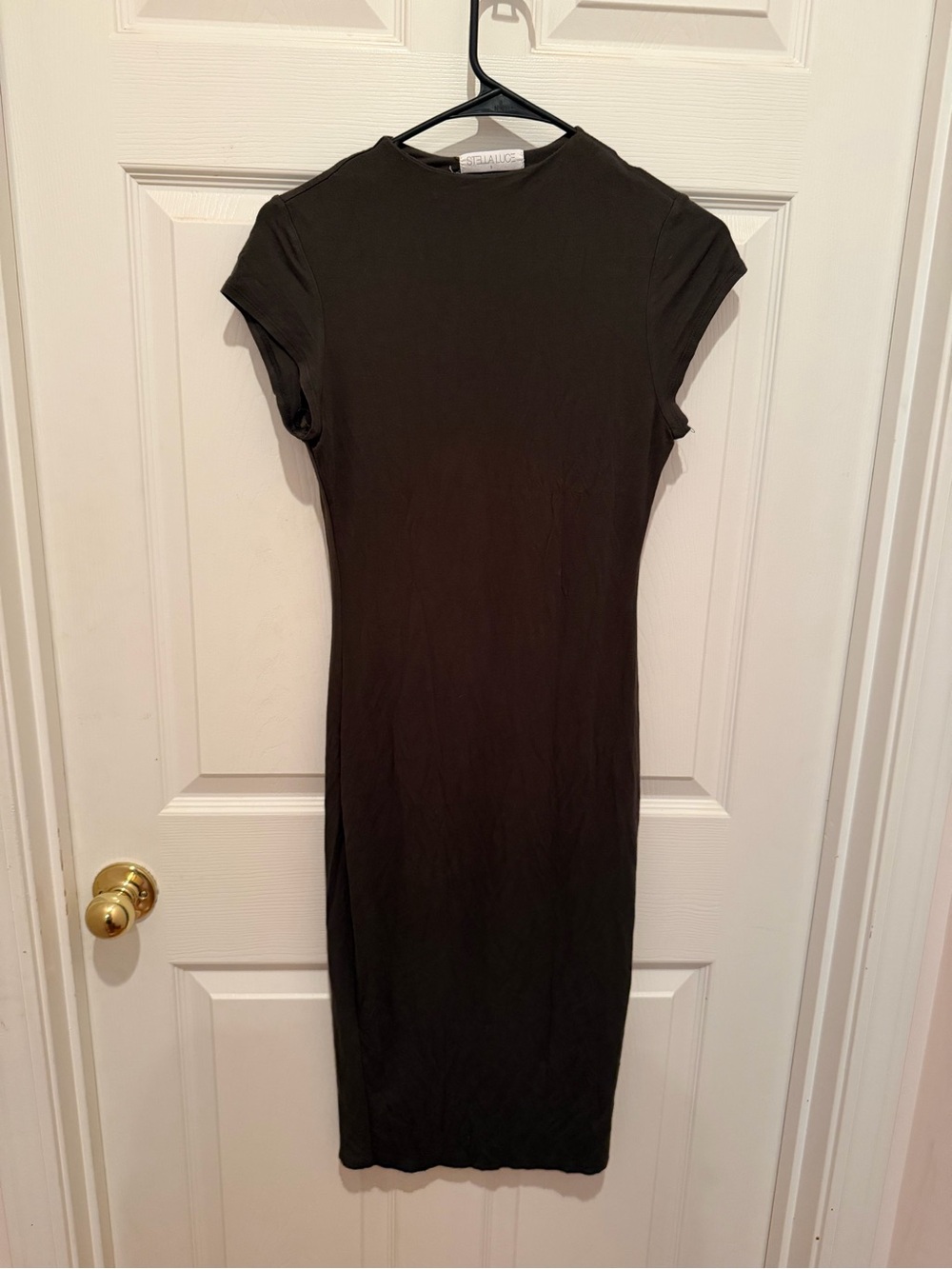 Stella Luce Olive Green Bodycon Midi Dress Small